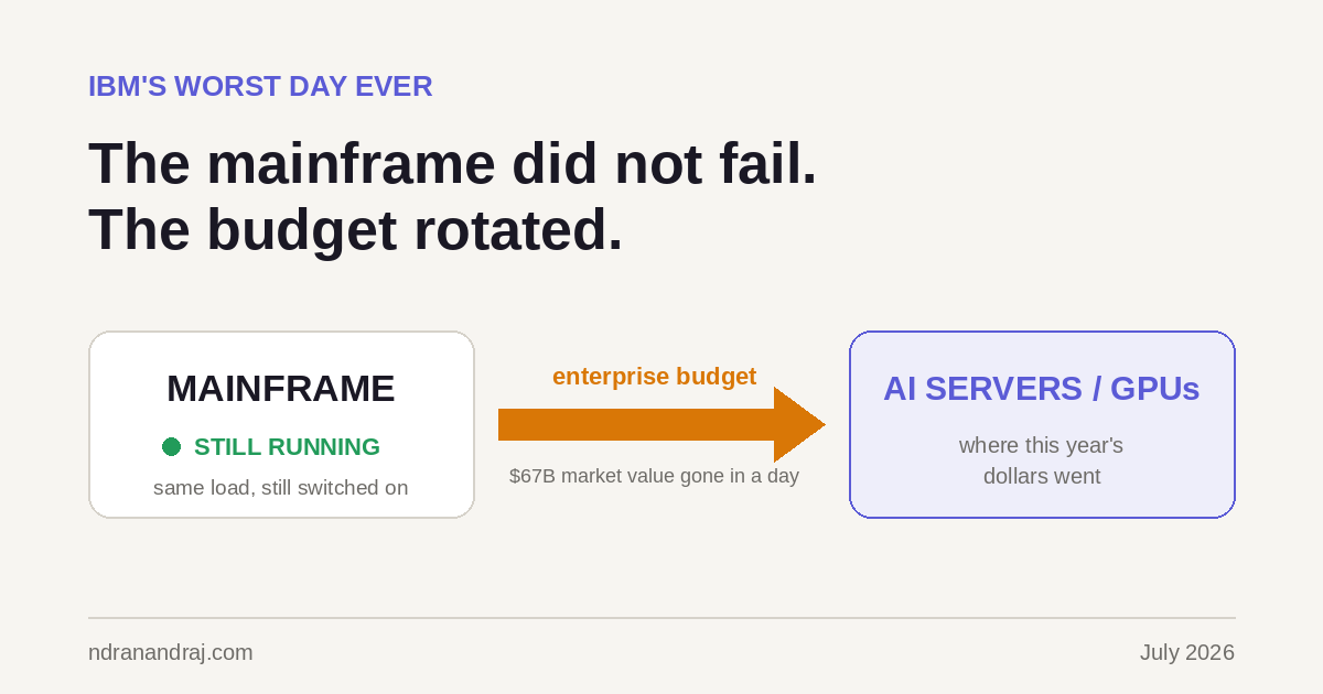 IBM's worst day ever: the mainframe did not fail, the budget rotated to AI servers.