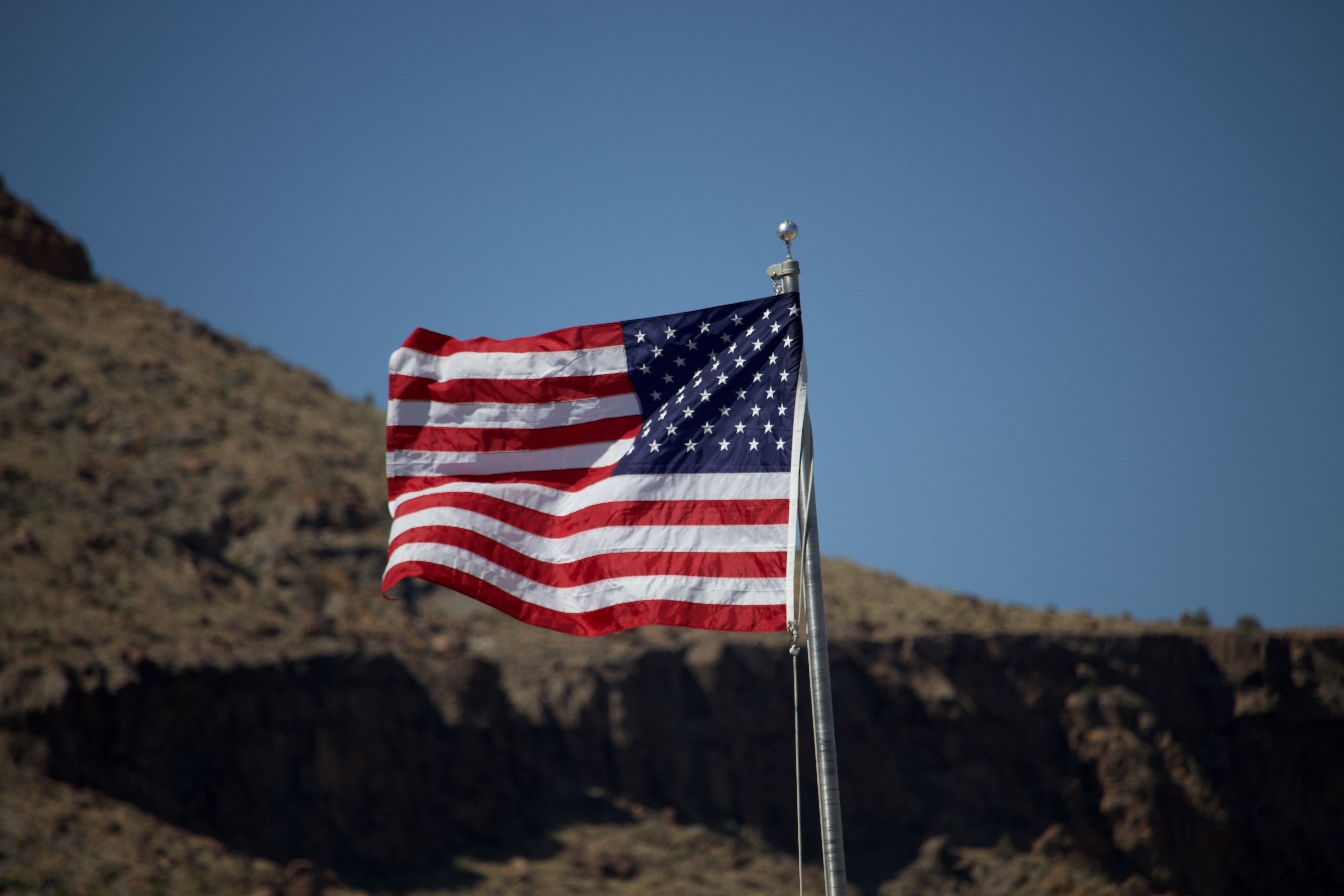 American flag at the visitor center